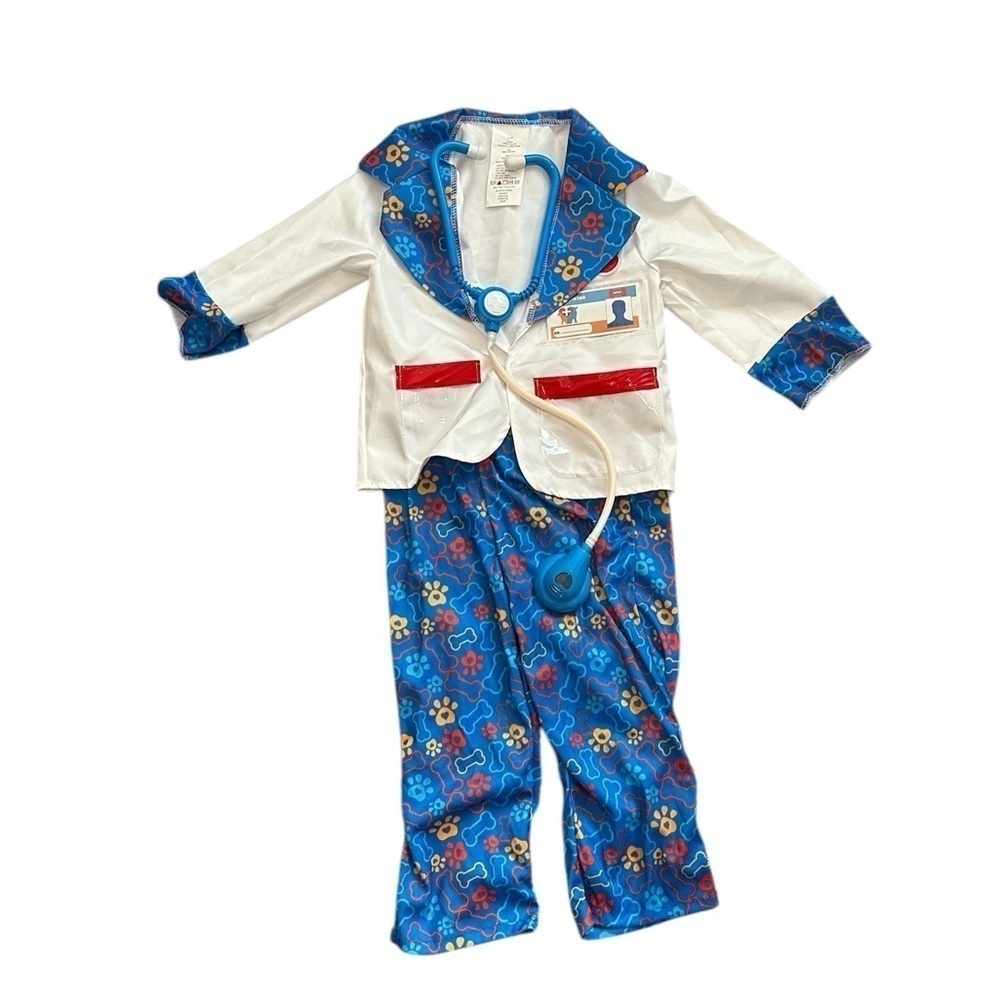 3Pc Veterinarian Pet Animal Doctor Coat Halloween Dress Ups Costume Set